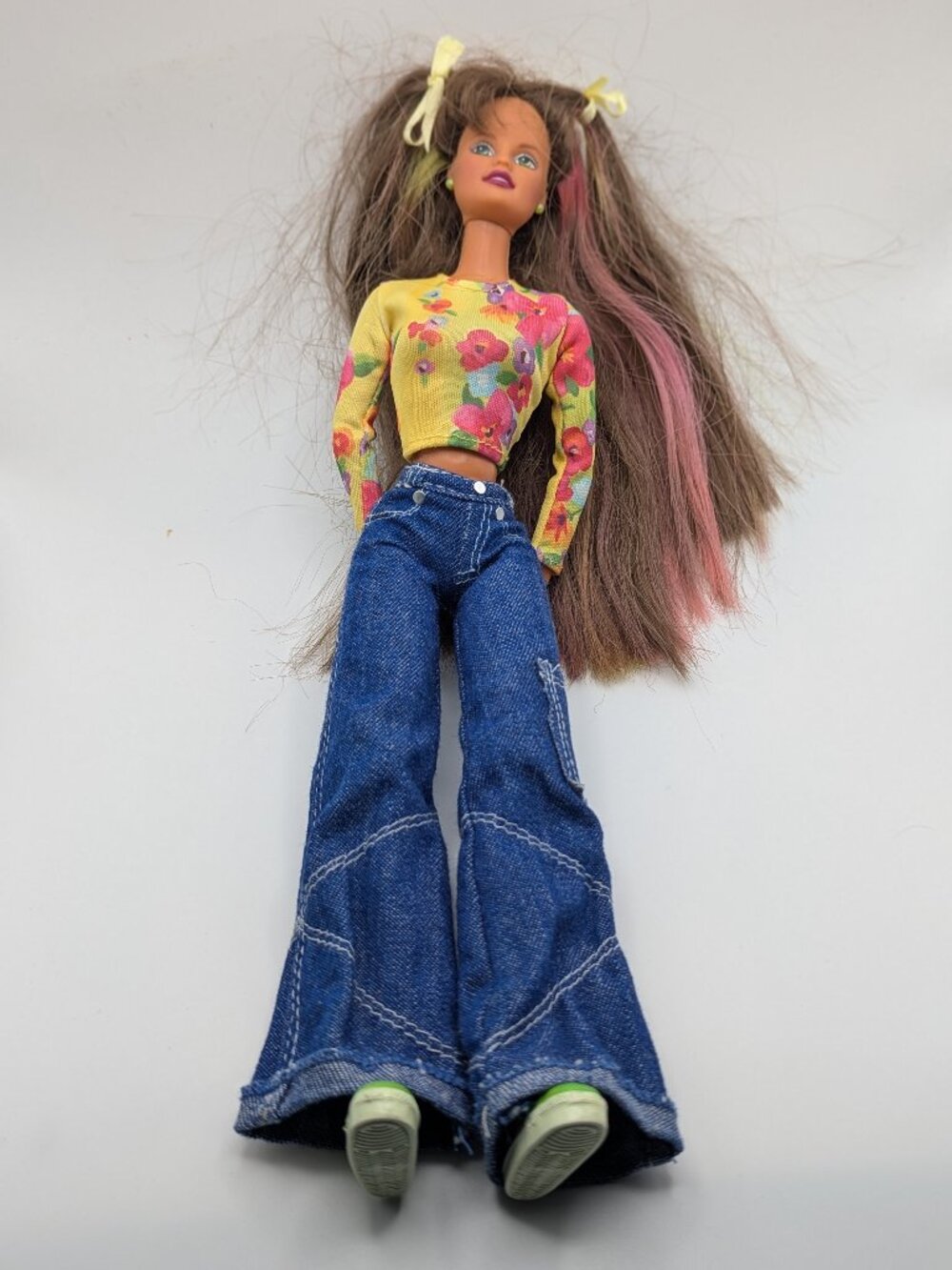 90s Mattel Barbie Doll Pink Green Hair Streaks